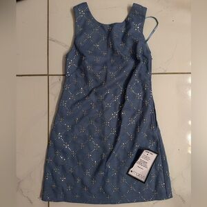 Elegant Blue Silver Sequin Dress